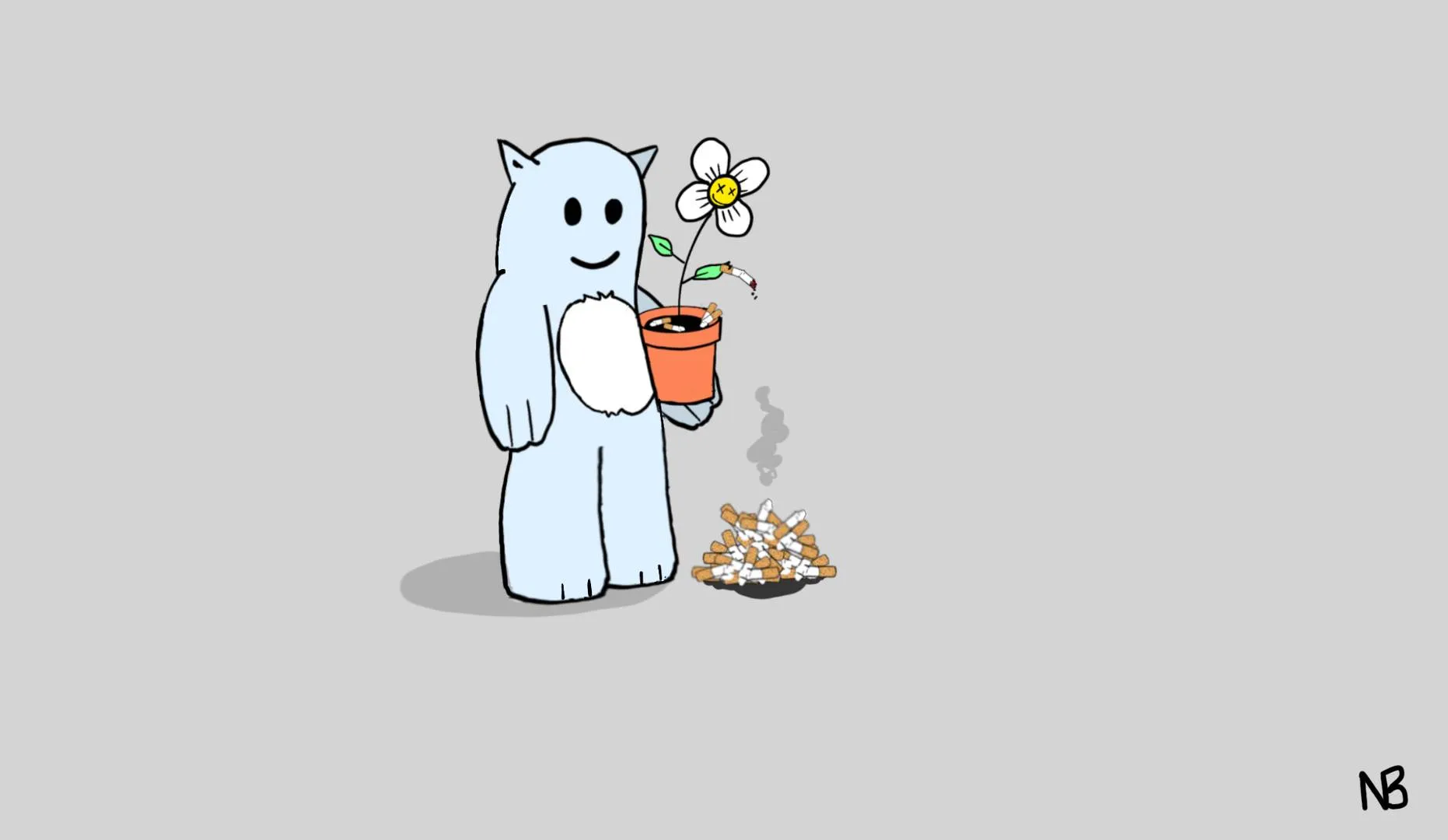 Friend With Flower Illustration