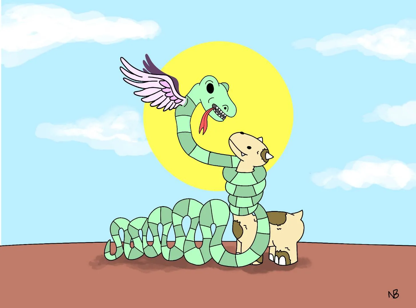 Snake Hug Illustration